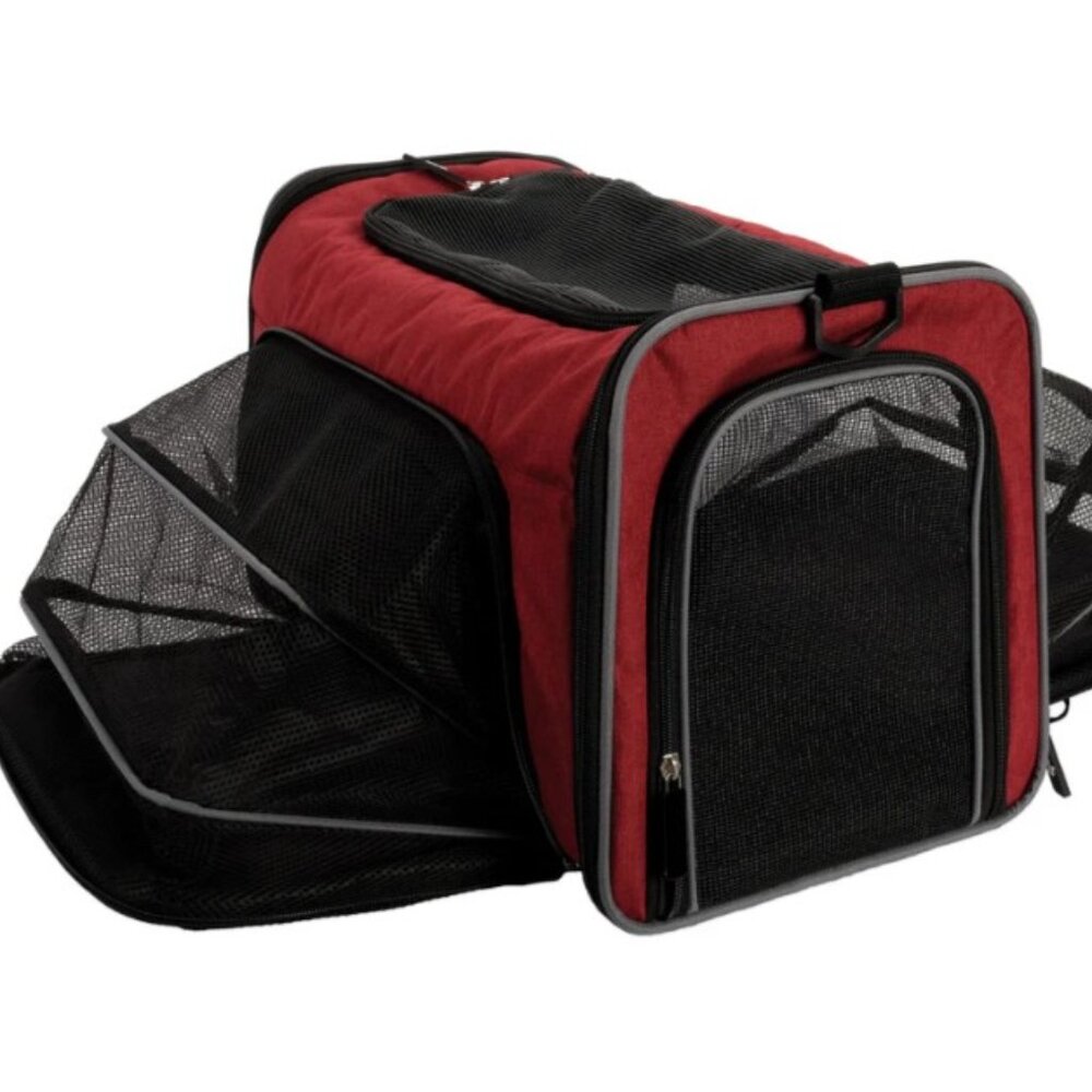 NEW Expandable Small Dog Cat Pet Travel Carrier RED